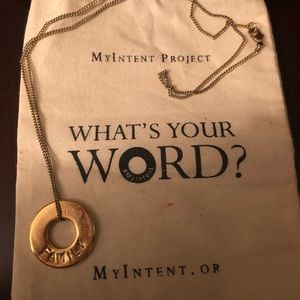 Hand stamped gold plated necklace